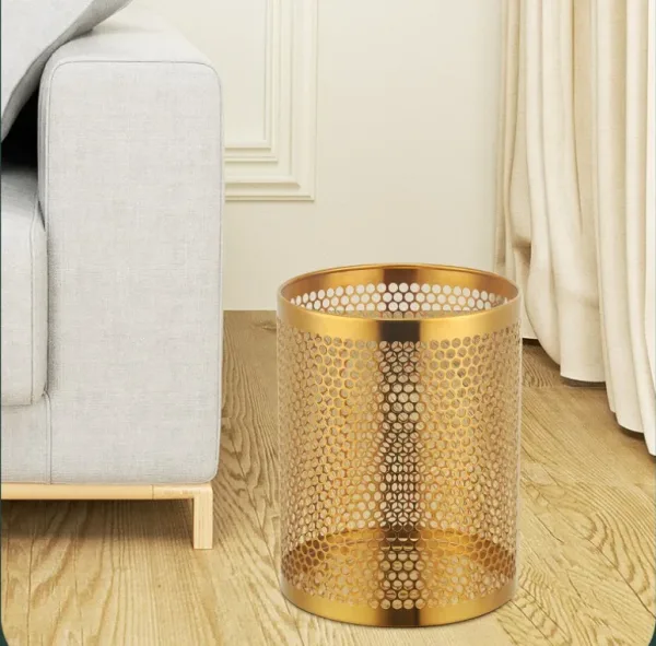 Poubelle Inox Maille Or