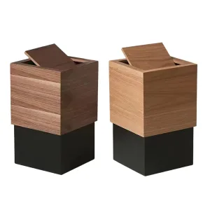 poubelle décorative wood design