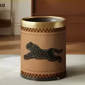 Poubelle Art Panthère Or