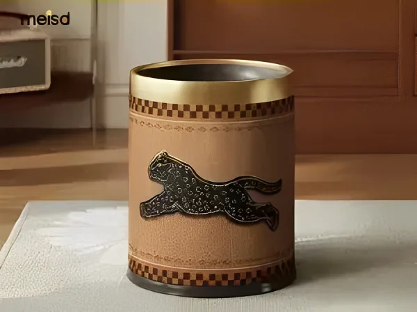 Poubelle Art Panthère Or