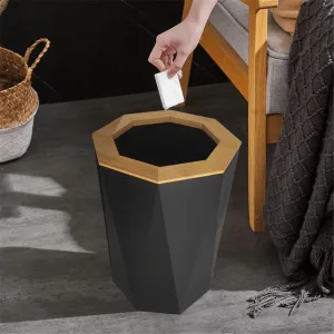 poubelle en acier octogone