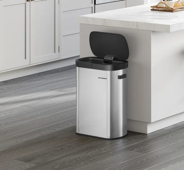 Poubelle automatique 50L en acier inoxydable brossé ÉPURIA - Modèle L'Impériale